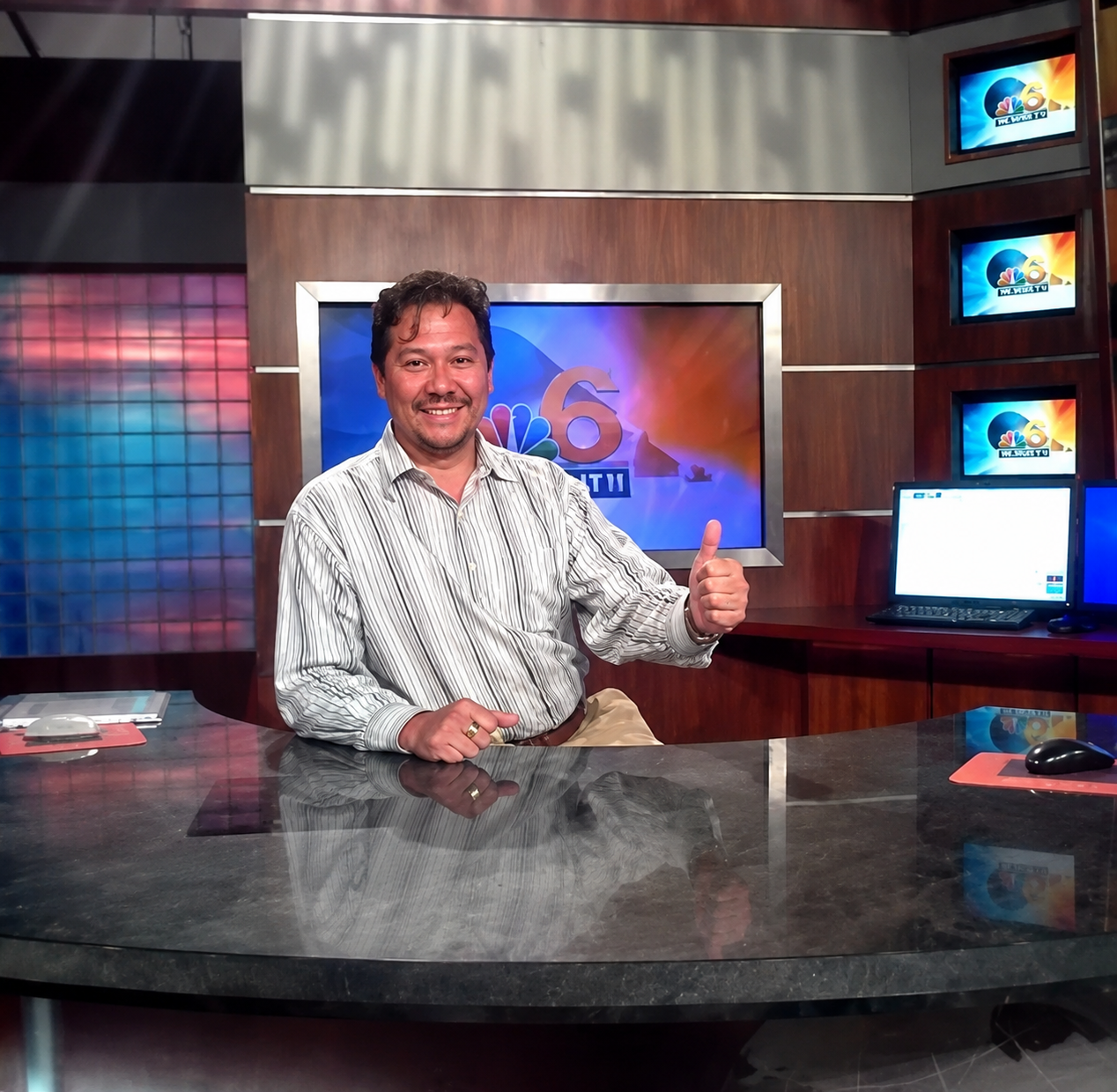Stephen Sarsfield at the NBC 6 news desk